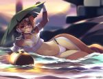  clothed clothing eyewear female flat_chested glasses hat looking_at_viewer mammal mikhaila mustelid navel otter swimsuit tsampikos water 