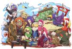  blonde_hair blue_eyes blue_skin blush braid dark_link dark_skin dual_persona fi fish_girl ganondorf hair_ornament hat highres imp japanese_clothes jewelry kandori_makoto kimono link long_hair midna mipha monster_girl multicolored multicolored_skin multiple_boys multiple_girls neon_trim nintendo no_eyebrows orange_hair pointy_ears princess_zelda red_hair reverse_trap sheik shield smile surcoat the_legend_of_zelda the_legend_of_zelda:_breath_of_the_wild the_legend_of_zelda:_ocarina_of_time the_legend_of_zelda:_skyward_sword the_legend_of_zelda:_twilight_princess toon_link turban two-tone_skin yellow_eyes yellow_sclera young_link zora 