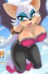  2018 anthro anthrofied bat big_breasts blush breasts canine cleavage clothed clothing digital_media_(artwork) duo eyelashes eyeshadow female fur gloves makeup male mammal miles_prower open_mouth rouge_the_bat smile sonic_(series) the-unicorn-lord thick_thighs video_games voluptuous wide_hips wings 