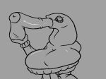  2018 7th-r animal_genitalia animal_penis animated anthro big_breasts breasts bulge clothing cum cum_in_mouth cum_inside cum_swallow deep_throat disembodied_penis duo equine_penis fellatio female front_view grey_background greyscale infinite_cum loop male male/female medial_ring monochrome neck_bulge oral oral_penetration penetration penis reptile scalie sex simple_background snake solo_focus swallowing sweater throbbing 