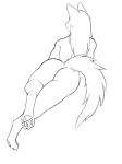  butt canine cryphalen(artist) female lying mammal nude on_side pawpads solo wolf 