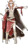  1girl alternate_costume arm_guards armor bangs breastplate celica_(fire_emblem) fire_emblem fire_emblem_echoes full_body hair_ornament hidari_(left_side) jewelry official_art red_eyes red_hair solo sword transparent_background weapon 
