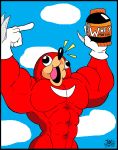  abs big_pecs claws colored dead_meme echidna humor male mammal meme monotreme muscular pecs red_skin skianous smile ugandan_knuckles whey 