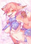  2018 4_fingers anthro areola_slip bikini black_nose breasts brown_fur canine cheek_tuft clothing dipstick_tail dutch_angle female fluffy fluffy_tail fox fur gloves_(marking) hair kemono licking licking_lips looking_at_viewer mammal markings moffle_(artist) multicolored_fur multicolored_tail navel portrait red_fur short_hair signature slit_pupils solo swimsuit tan_fur teeth three-quarter_portrait tongue tongue_out tuft yellow_eyes 