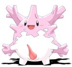  corsola erection happy male nintendo open_mouth penis plain_background pok&#233;mon pokemon smile solo video_games white_background 