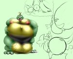  anal anal_penetration anthro anyanamous areola balls barefoot big_balls claws crocodilian crown cum cum_inflation donkey_kong_(series) erection huge_balls inflation king king_k_rool kremling looking_at_viewer lying male male/male moobs muscular navel nintendo nipples nude on_back open_mouth oveerweight penetration penis reptile royalty scalie sharp_claws sharp_teeth smile solo standing teeth thick_thighs toe_claws tongue tongue_out vein veiny_penis video_games 