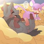  ambiguous_gender animal_genitalia animal_penis anus balls blush canine canine_penis erection fur knot male mammal nintendo nude open_mouth penis pok&eacute;mon pok&eacute;mon_(species) pu_sukebe rattata sleeping smile text translation_request video_games zorua 