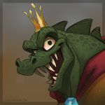  anthro cape close-up clothing crocodilian crown detailed donkey_kong_(series) king king_k_rool kremling leahfuhrman looking_at_viewer male nintendo open_mouth portrait reptile royalty scalie sharp_teeth smile solo teeth tongue video_games 