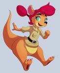  belt bottomless clothed clothing eyelashes female green_eyes hair invalid_tag kangaroo mammal marsupial ragedraws red_hair sheila_(spyro) smile solo spyro_the_dragon video_games wide_hips 