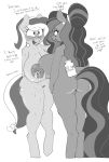  2018 anthro areola beauty_mark_(oc) big_breasts blush breasts butt cutie_mark dialogue duo english_text equine fan_character female horse lactating lemon_frost_(oc) mammal mcsweezy milk monochrome my_little_pony nipples nude pony pussy text 