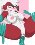 anal anal_penetration anthro big_breasts breasts female hi_res lycanroc nintendo nipples penetration pok&eacute;mon pok&eacute;mon_(species) pussy solo tentacles tongue tongue_out tonytoran video_games 