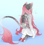  2018 4_toes anthro anus breasts digital_media_(artwork) feline female fur here-kitty--kitty mammal nipples pussy solo striped_fur stripes toes 