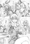  absurdres amatsukaze_(kantai_collection) bag business_card business_suit commentary_request formal glasses highres jun'you_(kantai_collection) kantai_collection kojima_takeshi long_hair looking_at_viewer multiple_girls shimakaze_(kantai_collection) suit translated twintails 