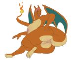  2018 big_breasts big_butt breasts butt charizard female fire invalid_tag looking_at_viewer nintendo pok&eacute;mon pok&eacute;mon_(species) presenting presenting_hindquarters sal-sal smile solo video_games wide_hips wings 