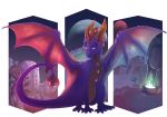  ambiguous_gender digital_media_(artwork) dragon feral horn membranous_wings purple_eyes scalie solo spines spyro spyro_the_dragon video_games wanderertamplior western_dragon wings 
