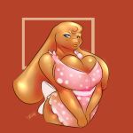  anthro big_breasts breasts clothed clothing female huge_breasts lagomorph looking_at_viewer makeup mammal neph rabbit smile solo voluptuous 