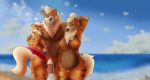  anthro arcanine balls beach breasts butt casual_nudity chest_tuft daughter dessert father father_and_daughter female flaccid food group ice_cream inflatable male mammal mother mother_and_daughter nintendo nude nude_beach parent penis pickles-hyena pok&eacute;mon pok&eacute;mon_(species) pubes seaside slightly_chubby tuft video_games 
