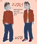  anthro brown_eyes brown_hair caprine cheeck_tuft claws clothing cybersniper digital_media_(artwork) ezra_(cybersniper) fangs flannel fur goat grey_fur hair horn inner_ear_fluff jeans looking_at_viewer male mammal markings model_sheet pants simple_background 