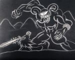  anime aventerpriseuniverse chroniclesofmonzerrat cronicasdemonzerrat demon drawing epic fight manga original_character otakuharemmaster sword weapon 