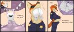  2018 ambiguous_gender anthro belly bolt bolt_(film) butt canine clothing collar da~blueguy digestion disney dog english_text feral fox fur german_shepherd holding_(disambiguation) lagomorph male male_pred mammal nick_wilde open_mouth oral_vore police saliva simple_background text tongue vore white_fur zootopia 