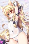  animal_ears armpits arms_up bangs bare_shoulders blonde_hair blue_eyes blush bow braid breasts bubble cat_ears character_name commentary_request covered_navel cowboy_shot diagonal-striped_background diagonal_stripes eyebrows_visible_through_hair g41_(girls_frontline) girls_frontline hair_between_eyes hair_bow hair_ribbon heart heterochromia long_hair looking_at_viewer low-tied_long_hair mauve name_tag nose_blush one-piece_swimsuit parted_lips purple_ribbon red_eyes ribbon school_swimsuit side_braid single_braid small_breasts solo striped striped_background swimsuit twitter_username very_long_hair white_bow white_school_swimsuit white_swimsuit 