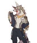  2018 abs anthro canine clothing digital_media_(artwork) fur hi_res male mammal pecs seth_(tas) teeth tokyo_afterschool_summoners ty_arashi 