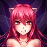  1girl burbur elfen_lied horns looking_at_viewer lucy monster_girl pink_hair red_eyes vectors 