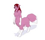  2017 3_toes 3d_(artwork) 5_fingers aliasing alpha_channel animated anthro blinking breasts canine cheek_tuft digital_media_(artwork) dipstick_tail ears_back featureless_breasts female fox foxtaur full-length_portrait fur gloves_(marking) hair humanoid_hands long_hair loop low_poly mammal markings medium_breasts multicolored_fur multicolored_tail navel navel_rim nude pink_fur pink_tail portrait purple_nose quadruped red_hair shadow simple_background smile snout socks_(marking) solo standing taur toes transparent_background tuft two_tone_fur two_tone_tail walking white_fur white_tail wunkolo 