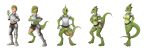  2018 anthro armor beard black_sclera bottomless breasts claws clothed clothing facial_hair female gender_transformation hand_on_breast human human_to_anthro lizard male mammal mtf_transformation nipples pussy reptile scalie sequence simple_background smile solo standing surprise tomek1000 torn_clothing transformation white_background 