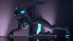  16:9 2018 3d_(artwork) absurd_res all_fours animal_genitalia animal_penis anthro ass_up aurora_(lufty) balls bedroom_eyes bikini bioluminescence black_fur blue_penis bottomless breasts butt canine canine_penis chest_tuft claws clothed clothing crawling dickgirl digital_media_(artwork) erection eyelashes fluffy fluffy_tail fur glowing glowing_eyes grin half-closed_eyes hi_res intersex knot looking_at_viewer lufty mammal naughty_face partially_clothed penis raised_tail seductive smile solo solo_focus source_filmmaker swimsuit tuft 