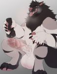  2018 5_fingers absurd_res after_orgasm anthro balls big_balls big_penis big_tail breath brown_claws brown_fur brown_tail caffeinatedcreep canine claws cum cum_drip cum_on_penis dripping erection facial_scar fluffy fluffy_tail front_view fur grey_fur hi_res hindpaw holding_object huge_balls huge_penis huge_tail humanoid_hands humanoid_penis kneeling long_penis looking_down male mammal multicolored_fur open_mouth orgasm partially_retracted_foreskin paws penetrable_sex_toy penis pink_nose pink_tongue saliva scar sex_toy sharp_claws sharp_teeth simple_background solo spread_legs spreading standing teeth thick_penis thick_tail toe_claws tongue tongue_out uncut vein veiny_penis were werewolf white_background white_balls white_fur white_penis 