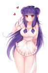  1girl apron double_bun purple_hair red_eyes shampoo_(ranma_1/2) 