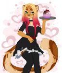  2018 5_fingers anthro breasts clothed clothing detailed_background feline female gradient_hair green_eyes kyotokisha15 leopard mammal simple_background smile solo standing whiskers 