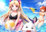 :d ;d ahoge animal_ears ball bangs bare_arms bare_shoulders beach beachball bikini black_bikini black_eyes black_hair black_nails blonde_hair blue_sky blurry blush bow breasts brilliant_summer casual_one-piece_swimsuit cleavage clenched_hand cloud collarbone commentary_request day depth_of_field earrings ereshkigal_(fate/grand_order) eyebrows_visible_through_hair fate/grand_order fate_(series) finger_on_trigger firing frilled_bikini frills fujimaru_ritsuka_(female) fur-trimmed_hood fur_trim glint groin hair_between_eyes hair_ornament hair_ribbon hair_scrunchie halter_top halterneck happy hips holding holding_ball holding_water_gun hood hooded_jacket hoop_earrings horizontal_stripes infinity inflatable_toy ishtar_(fate/grand_order) ishtar_(swimsuit_rider)_(fate) jackal_ears jacket jewelry kabosu_(anna_neji) leaning_forward lens_flare light_rays long_hair long_sleeves looking_at_viewer medium_breasts medjed multiple_girls nail_polish navel o-ring o-ring_bikini o-ring_top ocean one-piece_swimsuit one_eye_closed one_side_up open_mouth orange_bikini orange_eyes orange_hair orange_scrunchie outdoors outstretched_arm parted_bangs partially_submerged partially_unzipped pink_bow pink_eyes pink_jacket pink_ribbon pink_sarong raised_eyebrows red_eyes ribbon riding sarong scrunchie shiny shiny_hair short_hair siblings side-tie_bikini sisters sky smile standing straight_hair striped striped_bikini summer sun sunbeam sunlight super_soaker swimsuit swimsuit_under_clothes teeth thighs tiara two_side_up underboob unzipped upper_teeth very_long_hair wading water water_drop water_gun waves wet white_bikini white_swimsuit zipper 
