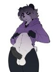  anthro balls bear bottomless clothed clothing erection girly hoodie humanoid_penis male mammal munks_(artist) open_mouth panda penis solo wide_hips 