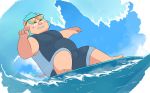  2018 anthro belly boar bulge eyewear gouryou male mammal mohawk overweight overweight_male porcine solo sunglasses surfboard surfing tokyo_afterschool_summoners tusks water wetsuit yukapaintbear 