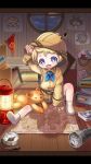  animal_ears attic belt blonde_hair blue_eyes blush book boy_scout child_drawing compass drawing fangs flag flashlight full_body hamster_boy hamster_ears hat helmet highres indoors lantern map open_mouth paper pith_helmet saibai_shounen shorts smile socks solo star star-shaped_pupils stuffed_animal stuffed_toy sunny_(saibai_shounen) symbol-shaped_pupils teddy_bear white_legwear window 