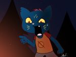  anthro black_fur cat feline female fur mae_(nitw) mammal night_in_the_woods outside sgtcarrotneko solo 