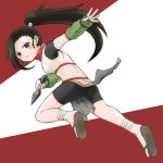  ankle_wrap bike_shorts blush fingerless_gloves gloves kunai kunoichi_tsubaki_no_mune_no_uchi midriff ninja no_socks official_art ponytail red_scarf sandals scarf sleeveless toshimeki tsubaki_(kunoichi_tsubaki_no_mune_no_uchi) weapon 