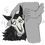  anthro black_fur canine ear_penetration erection fur human mammal monster nude open_mouth penetration scp-1471 scp_foundation skull tongue unknown_artist 