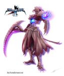  anyss_(soul_calibur) bartondh bone cloak clothing glowing glowing_eyes melee_weapon monster polearm purple_skin scythe skeleton soul_calibur video_games weapon 