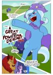  blue_fur clothing comic dialogue english_text equine female feral friendship_is_magic fur horn male mammal manticore my_little_pony open_mouth purple_eyes purple_fur starlight_glimmer_(mlp) teabucket_(artist) text trixie_(mlp) unicorn 