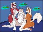  2018 abs anthro anthrofied blue_eyes blush breasts brown_fur butt canine claws dusk_lycanroc english_text female fluffy fluffy_tail fur greasymojo green_eyes in_heat kneeling looking_at_viewer looking_back lycanroc mammal midday_lycanroc midnight_lycanroc multicolored_fur muscular muscular_female navel nintendo nipples orange_fur pawpads pok&eacute;mon pok&eacute;mon_(species) presenting pussy red_eyes red_fur saliva seductive simple_background spread_legs spreading text tongue video_games 