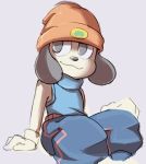  canine clothing dandi dog floppy_ears gloves hat mammal parappa parappa_the_rapper shirt sitting smile solo tank_top video_games 