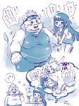  belly blush boar bulge clothed clothing eyewear fantasizing female gouryou haruki japanese_text male male/female mammal mohawk musclegut overweight porcine sex sunglasses text tokyo_afterschool_summoners topless tusks wetsuit 
