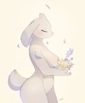  2018 anthro blush breasts butt electrycpynk female nude simple_background toriel undertale video_games 