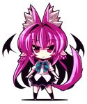  :3 animal_ears blush_stickers chibi extra_ears full_body kneehighs long_hair original pink_eyes pink_hair pointy_ears rikumaru school_uniform skirt socks solo souffle_gamberetto tail transparent_background very_long_hair wings 