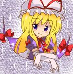  blonde_hair bow elbow_gloves eromame gap gloves hat long_hair lowres purple_eyes solo touhou white_gloves yakumo_yukari 