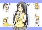  5girls ? akiyama_mio bad_id bad_pixiv_id black_eyes black_hair chaa_(korone-ze) chibi hirasawa_yui k-on! kotobuki_tsumugi long_hair multiple_girls nakano_azusa school_uniform tainaka_ritsu 