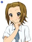  blush brown_eyes brown_hair hairband k-on! ryunnu school_uniform shirt short_hair smile solo tainaka_ritsu white_shirt 